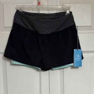 MPG Women's Black and Gray Athletic Shorts